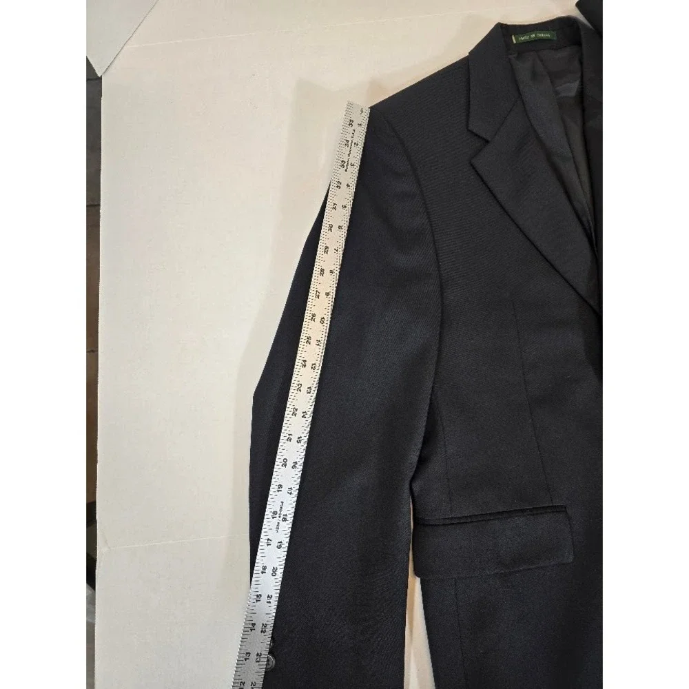 Lauren Ralph Lauren Mens Blazer Jacket Wool‎ Blend Two Button Black 38R
